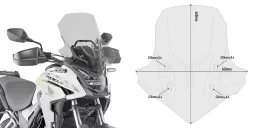 Parabrisas tintado, 460 mm de alto, 450 mm de ancho